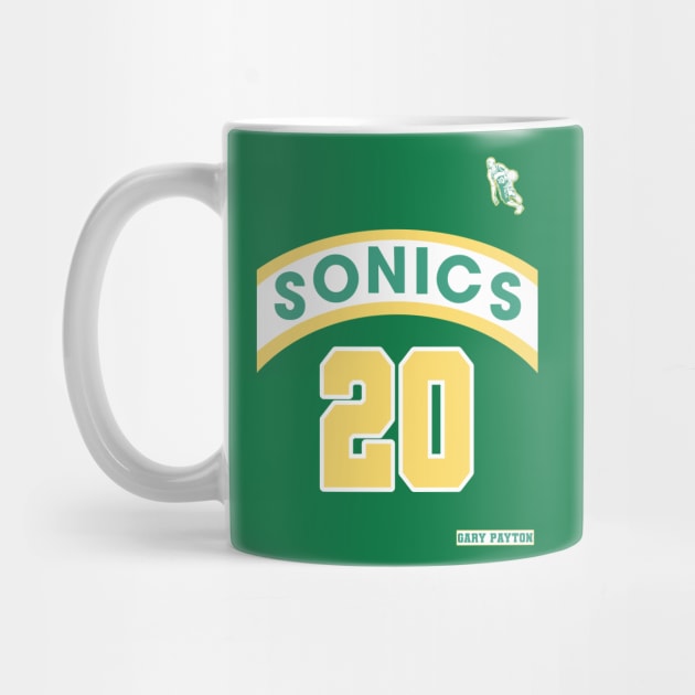 Gary Payton Retro Supersonics Jersey 90s Style Fan Art by darklordpug